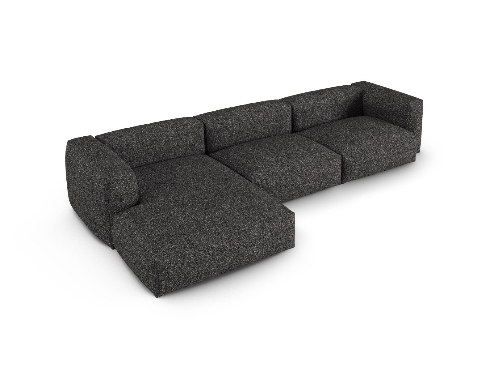 Elegantes XL 3-Sitzer Ecksofa links Martina in dunklem Grau, ideal für komfortable und moderne Wohnräume von Micadoni.