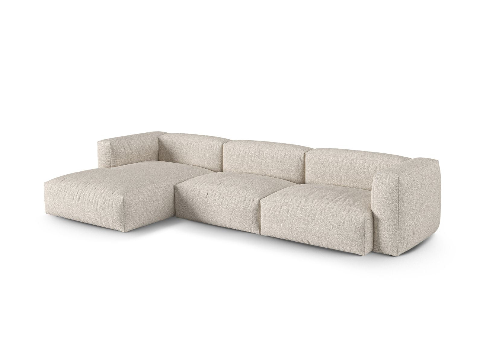 Beige 3-Sitzer Ecksofa XL Martina von Micadoni, modern und modular, ideal für stilvolle Wohnräume, präsentiert in elegantem Design.