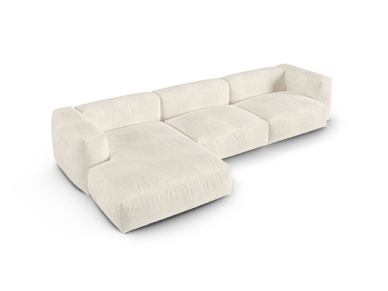 Elegantes XL 3-Sitzer Ecksofa links Martina in Ivory-Monet, ideal für stilvolle und einladende Wohnräume von Micadoni.