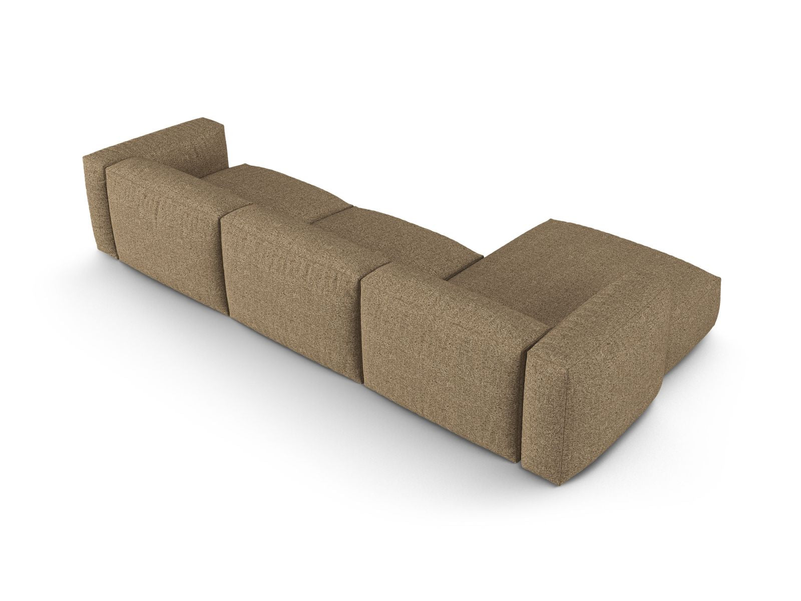Stilvolles XL 3-Sitzer Ecksofa links Martina in zartem Cappuccino, perfekt für gemütliche Abende und stilvolle Einrichtung.