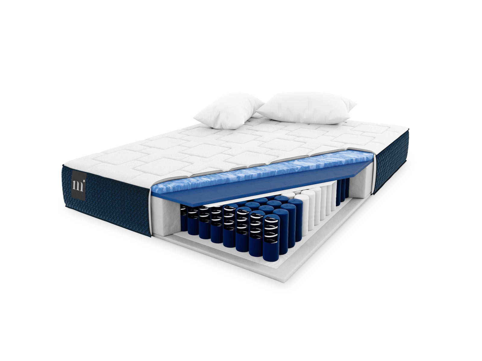 Mundi Pocket Spring Matratze  in White and Blue präsentiert im Onlineshop von KAQTU Design AG. Matratze ist von Micadoni