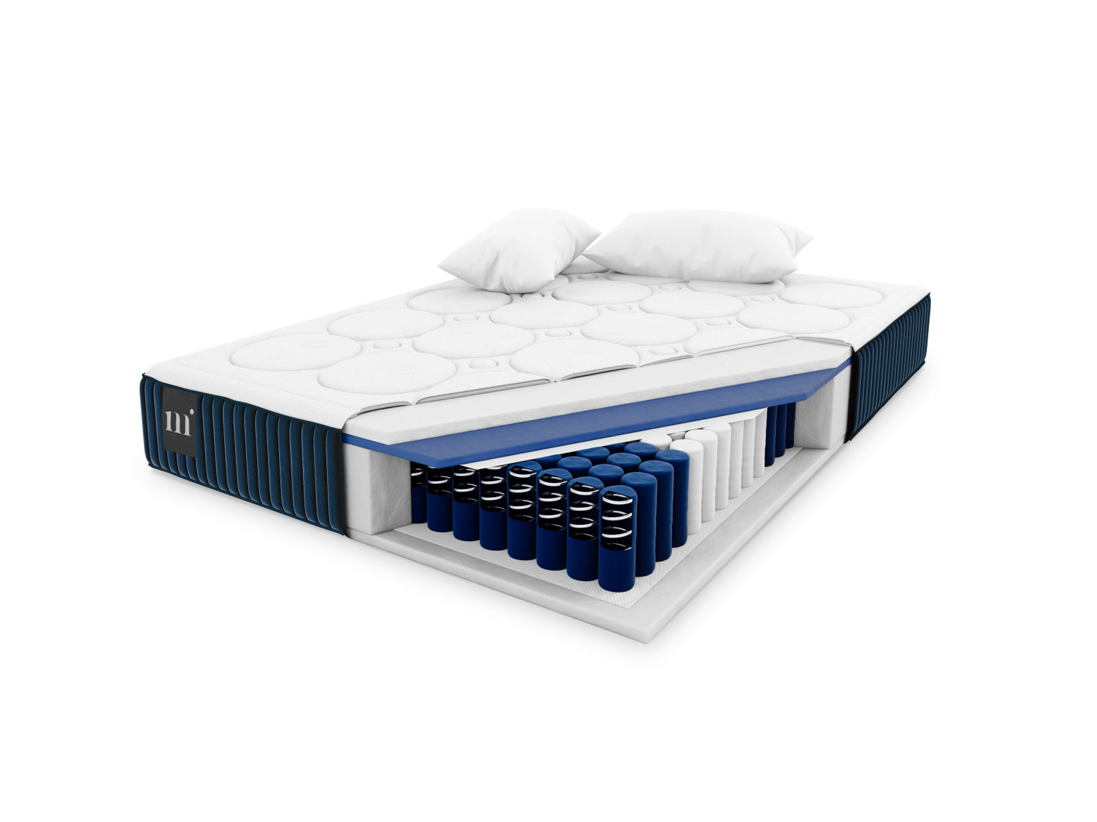 Muara Pocket Spring Matratze  in White and Blue präsentiert im Onlineshop von KAQTU Design AG. Matratze ist von Micadoni