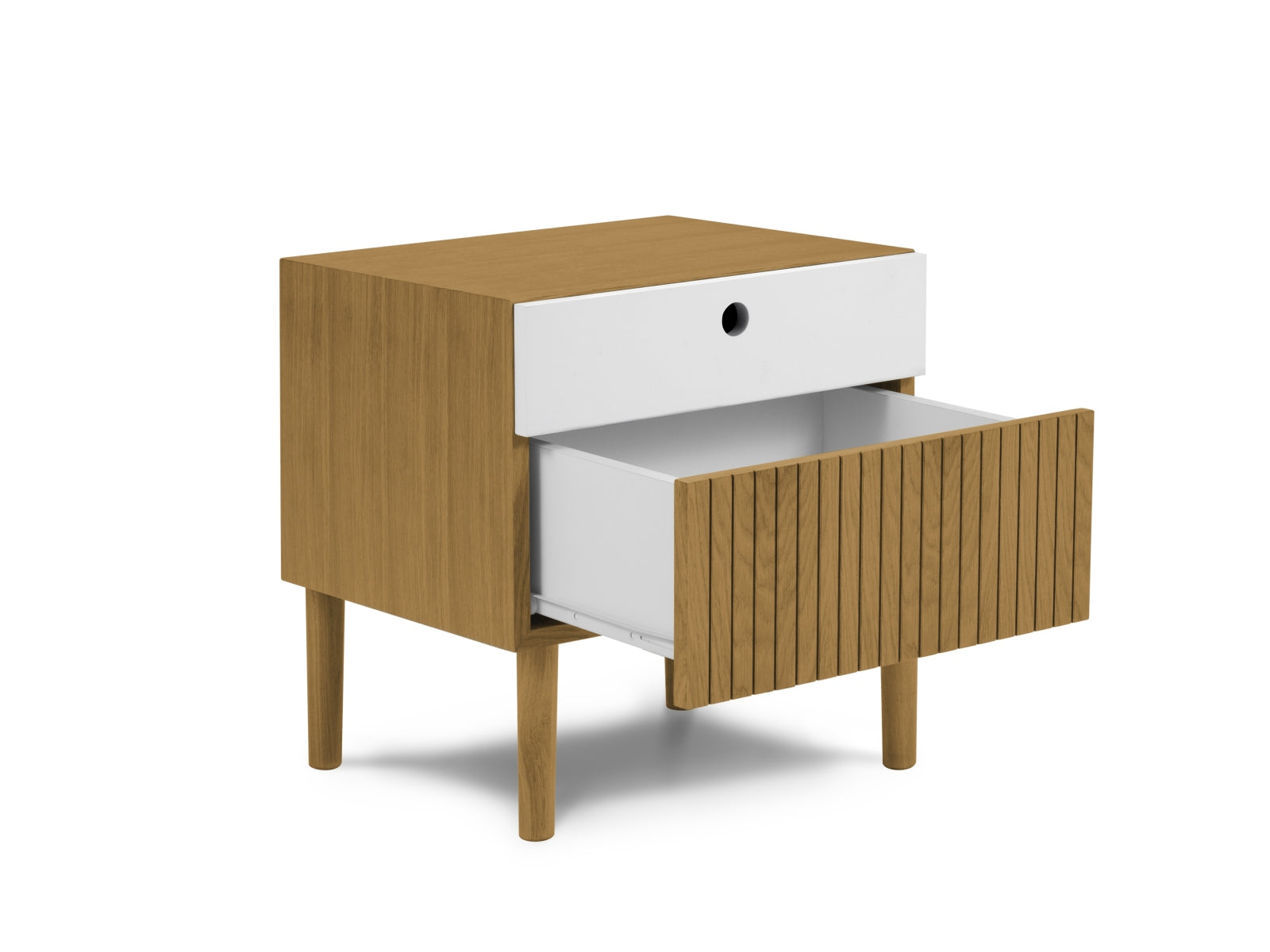 Erleben Sie den Noa Nachttisch von Micadoni – ein elegantes Möbelstück, das modernes Design mit praktischem Stauraum vereint. Perfekt für Ihr Schlafzimmer!