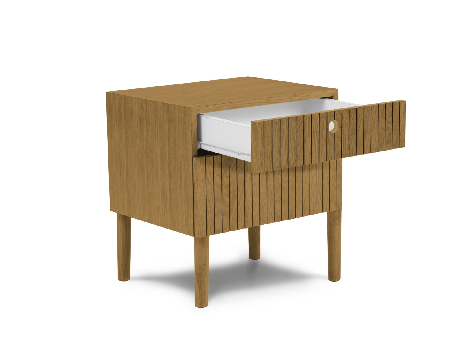 Erleben Sie den eleganten Noa Nachttisch von Micadoni – die perfekte Kombination aus modernem Design und funktionalem Stauraum für Ihr Schlafzimmer.