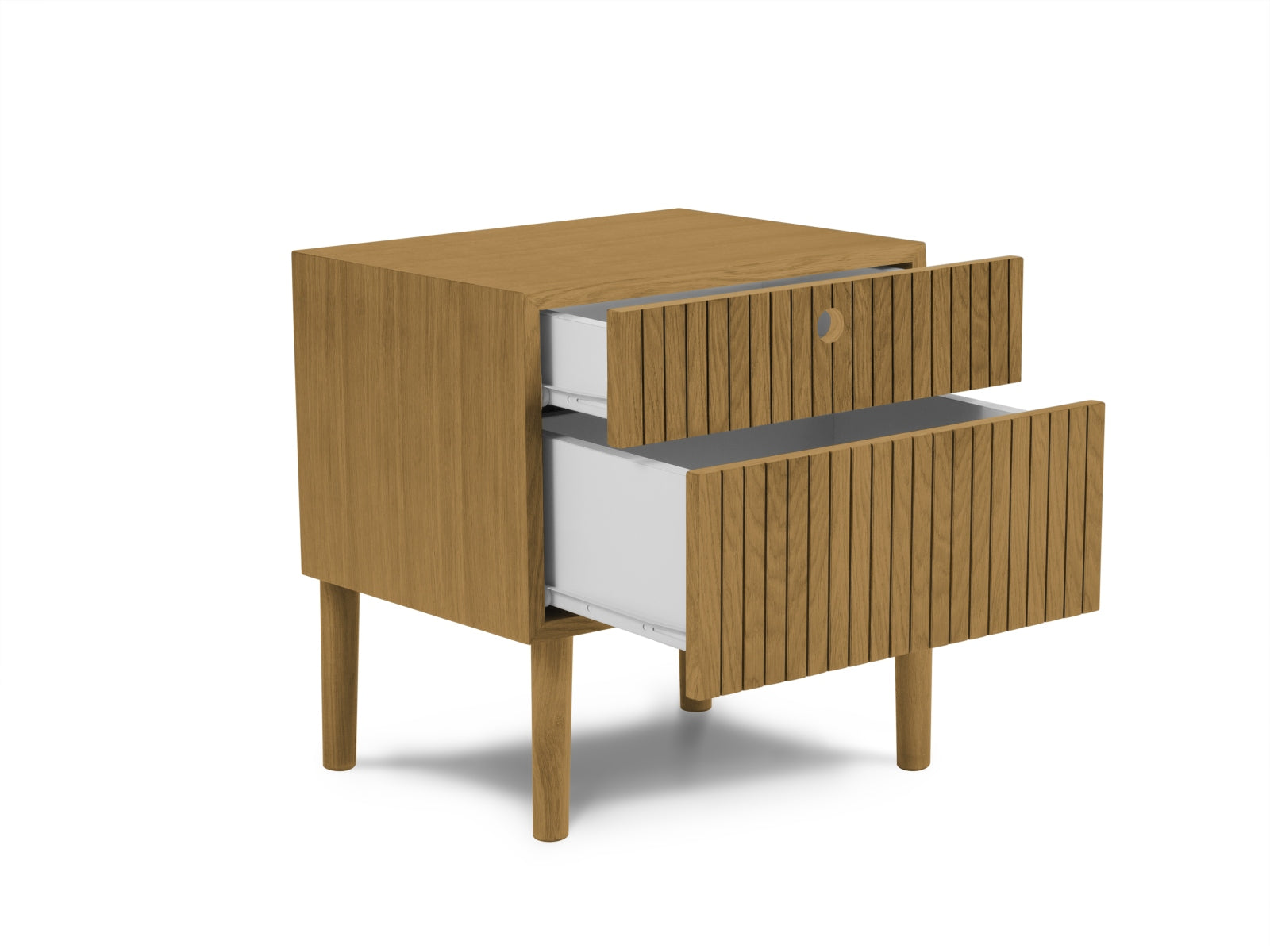 Entdecken Sie den stilvollen Noa Nachttisch von Micadoni – modernes Design trifft auf praktischen Stauraum für Ihr Schlafzimmer.
