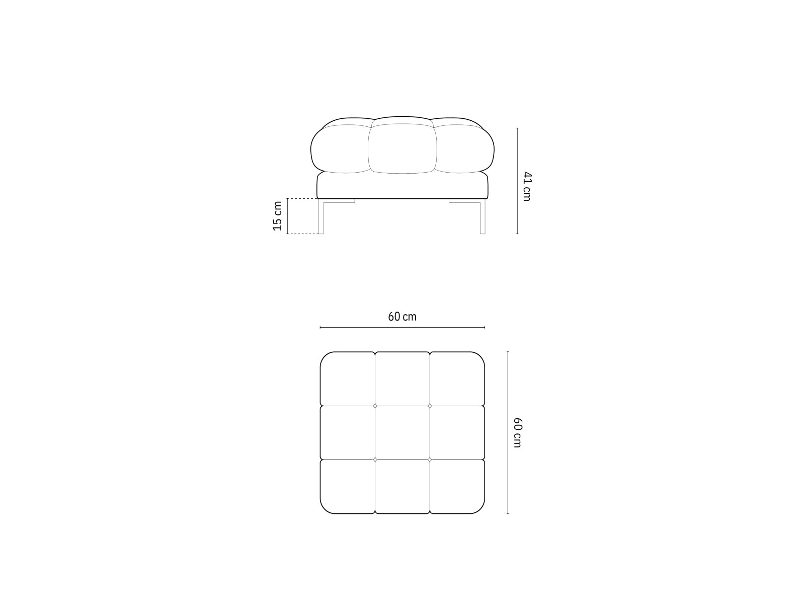 Mamaia Pouf 1 Sitz in White/Schwarz präsentiert im Onlineshop von KAQTU Design AG. Pouf ist von Micadoni