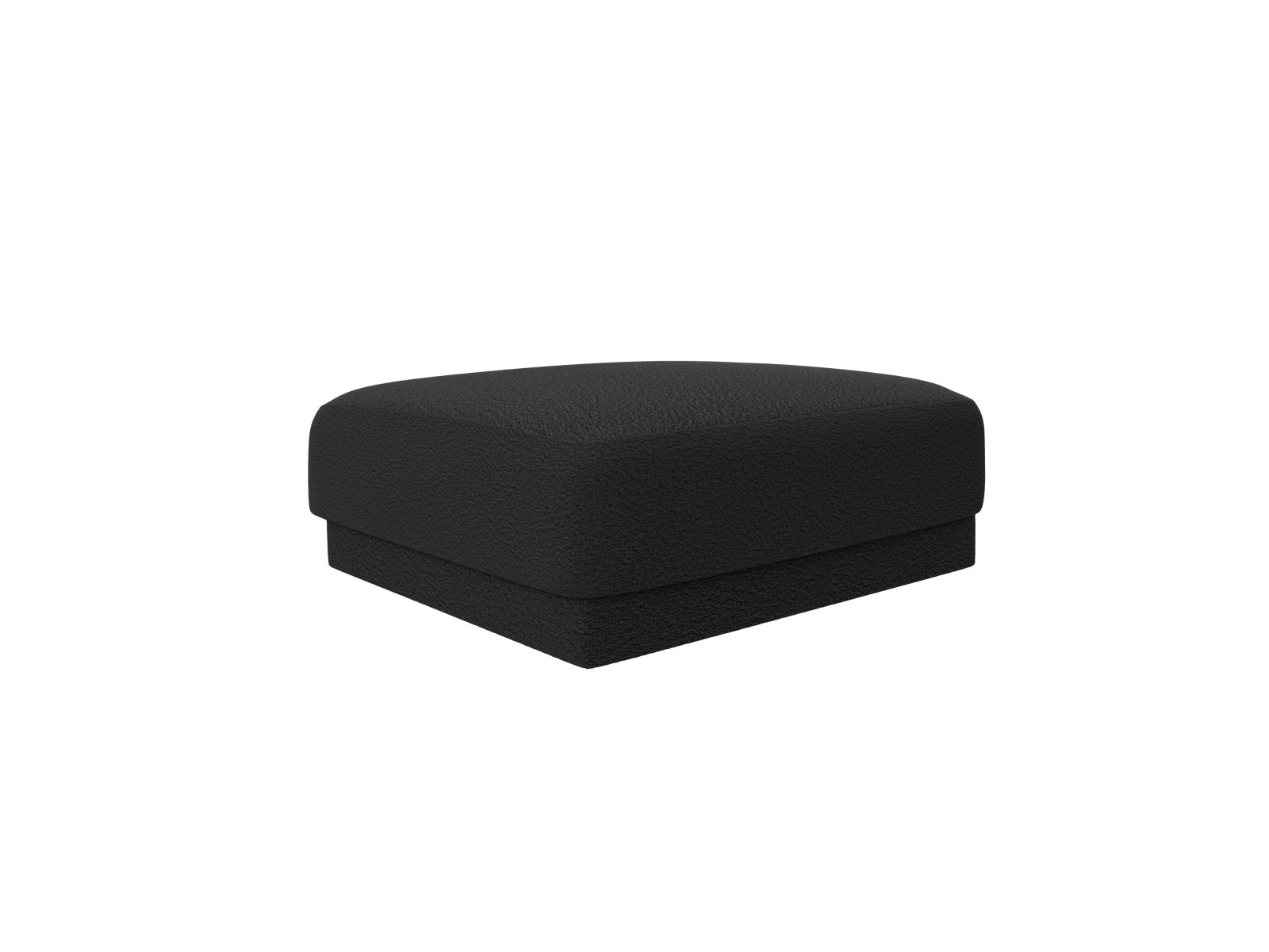Stylischer Miley Boucle Pouf in elegantem Schwarz, ideal als Sitzgelegenheit oder Fußablage, perfekt für jedes moderne Zuhause.