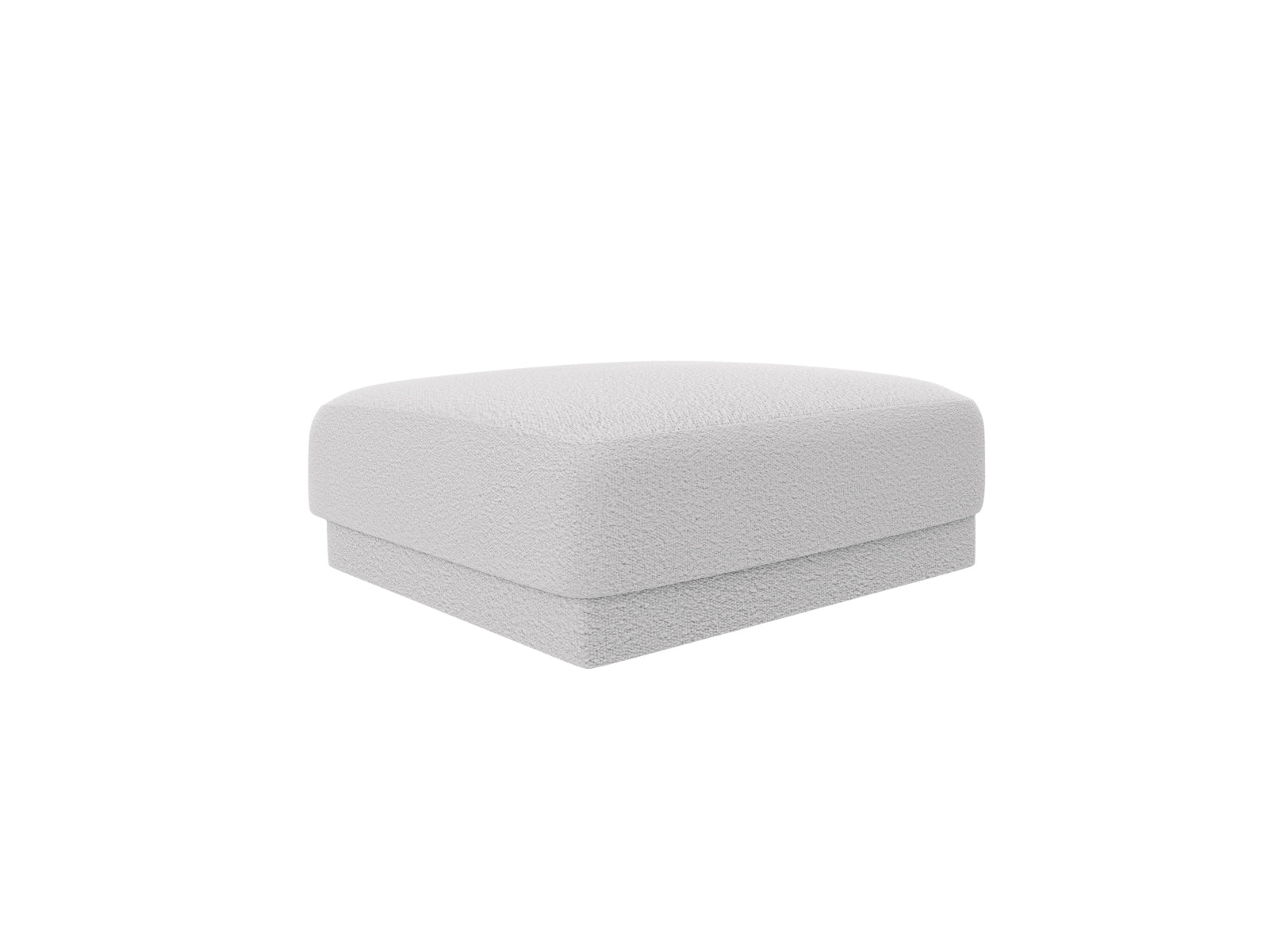 Stylischer Miley Boucle Pouf in hellem Grau, ideal als Sitzgelegenheit oder Fußablage, von Micadoni für modernes Wohndesign.