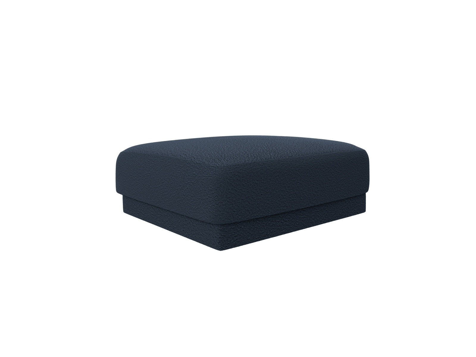 Stylischer Miley Boucle Pouf in Dunkelblau, ideal als Sitzgelegenheit oder Fußablage, perfekt für moderne Wohnräume.