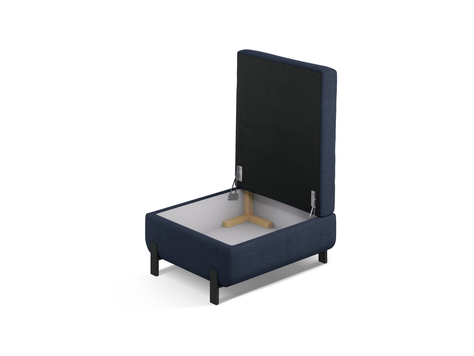 Stylischer Gloria Pouf in Blau mit praktischem Stauraum, ideal für moderne Wohnräume und vielseitige Sitzlösungen.