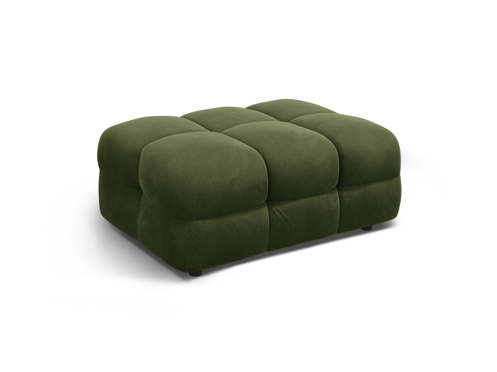 Stylischer Kendal Velour Pouf in Army Green, ideal für modulares Sofa-Design, bietet Komfort und Eleganz für jedes Zuhause.
