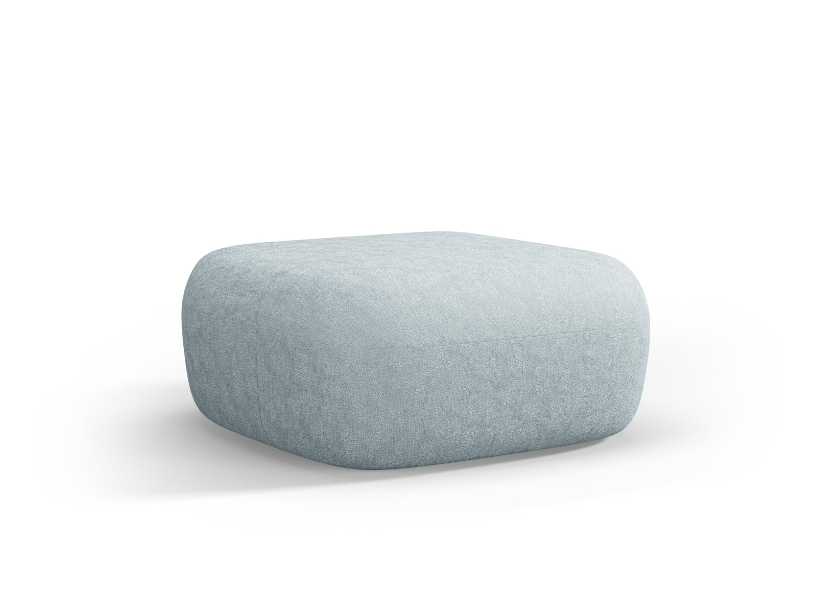 Stylischer Jenny Pouf in sanftem Hellblau, ideal für jeden Raum. Bequem und vielseitig einsetzbar, perfekt für entspannte Momente.