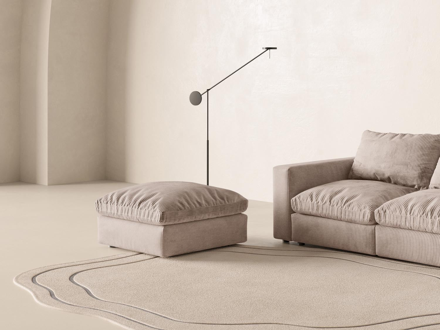 Lazy Pouf 1 Sitzer in Beige präsentiert im Onlineshop von KAQTU Design AG. Modulares Sofa ist von Micadoni