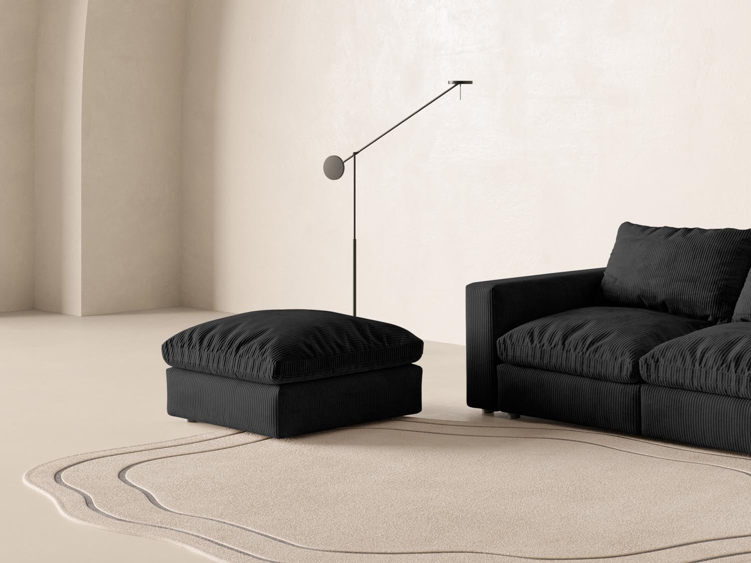 Lazy Pouf 1 Sitzer in Graphite präsentiert im Onlineshop von KAQTU Design AG. Modulares Sofa ist von Micadoni