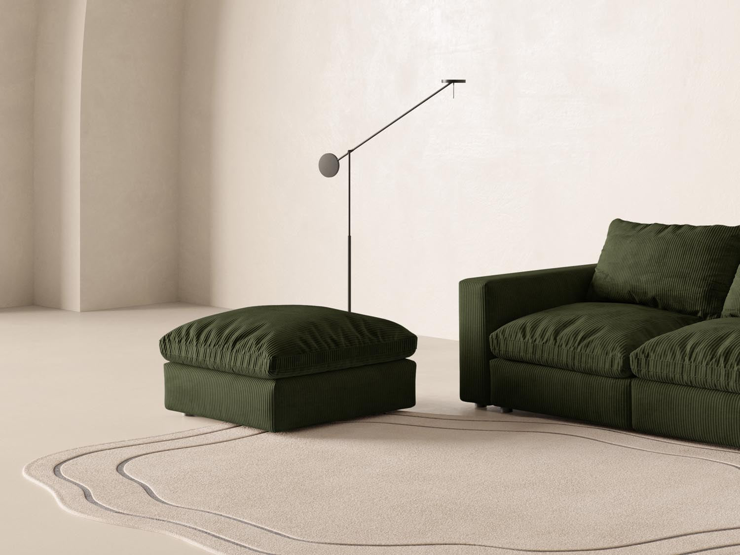 Lazy Pouf 1 Sitzer in Dark Green präsentiert im Onlineshop von KAQTU Design AG. Modulares Sofa ist von Micadoni