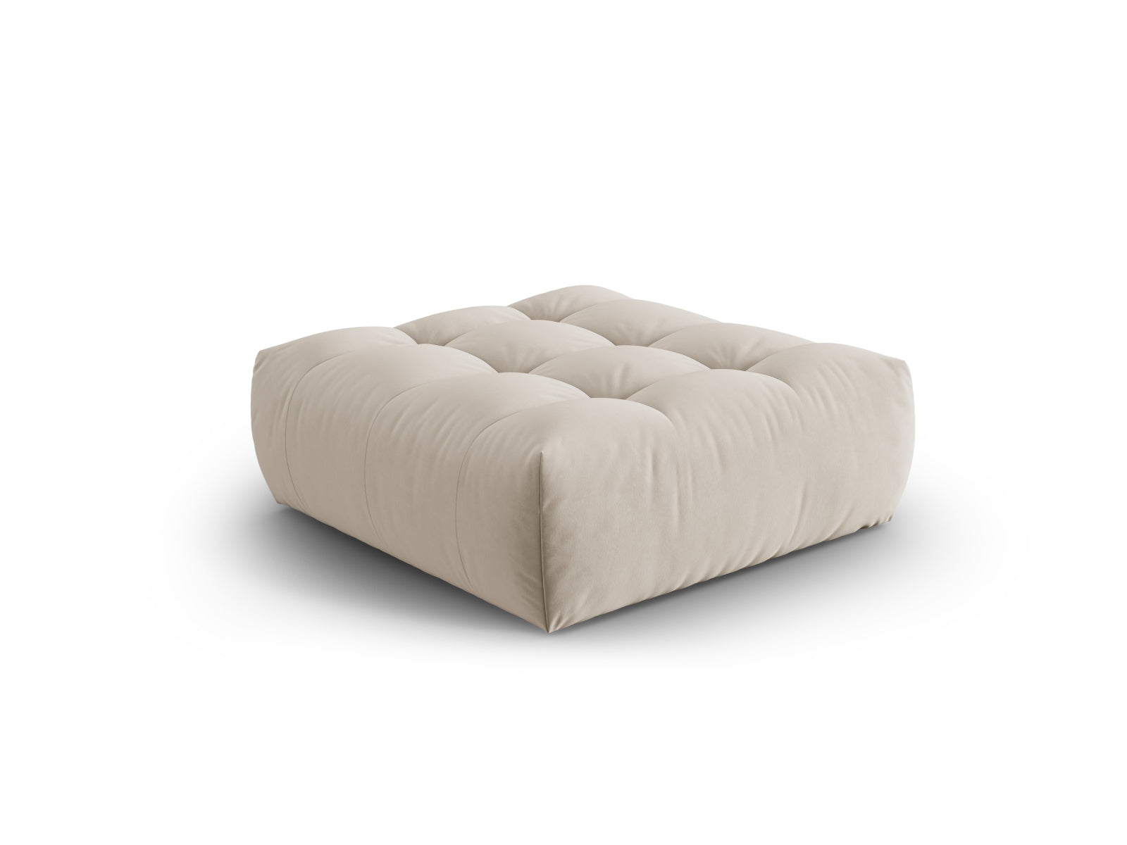 Bloom Velour Pouf 1 Sitzer in Ecru präsentiert im Onlineshop von KAQTU Design AG. Modulares Sofa ist von Micadoni