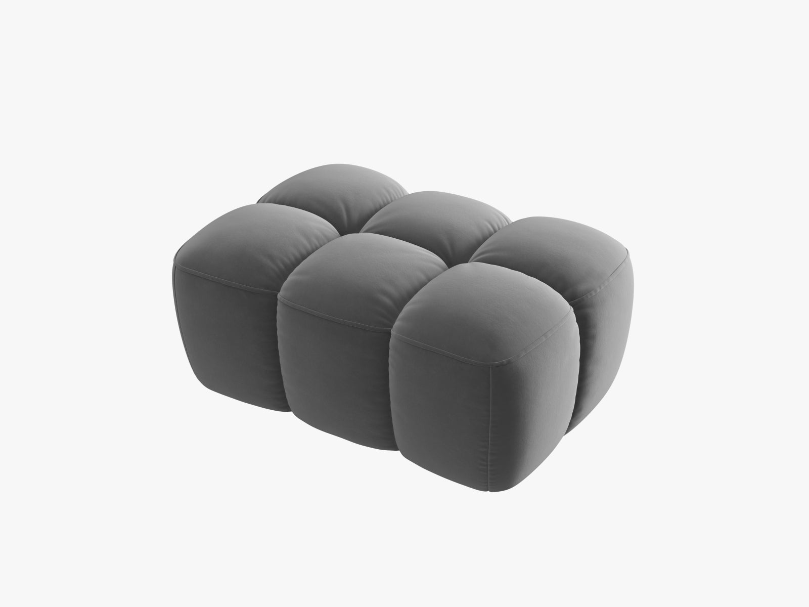 Lisa Velour Pouf 1 Sitzer in Light Grey präsentiert im Onlineshop von KAQTU Design AG. Modulares Sofa ist von Micadoni