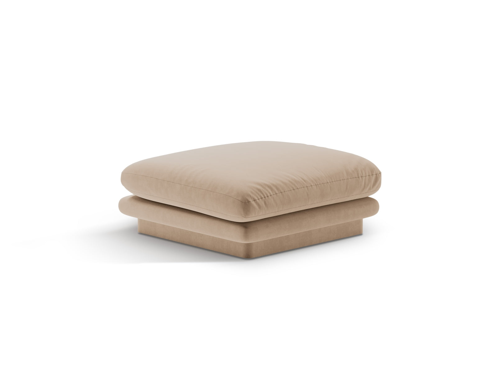 Eleganter Torino Velour Pouf in Sand-Casino, ideal für modulares Sofa-Design, stilvoll und vielseitig einsetzbar.