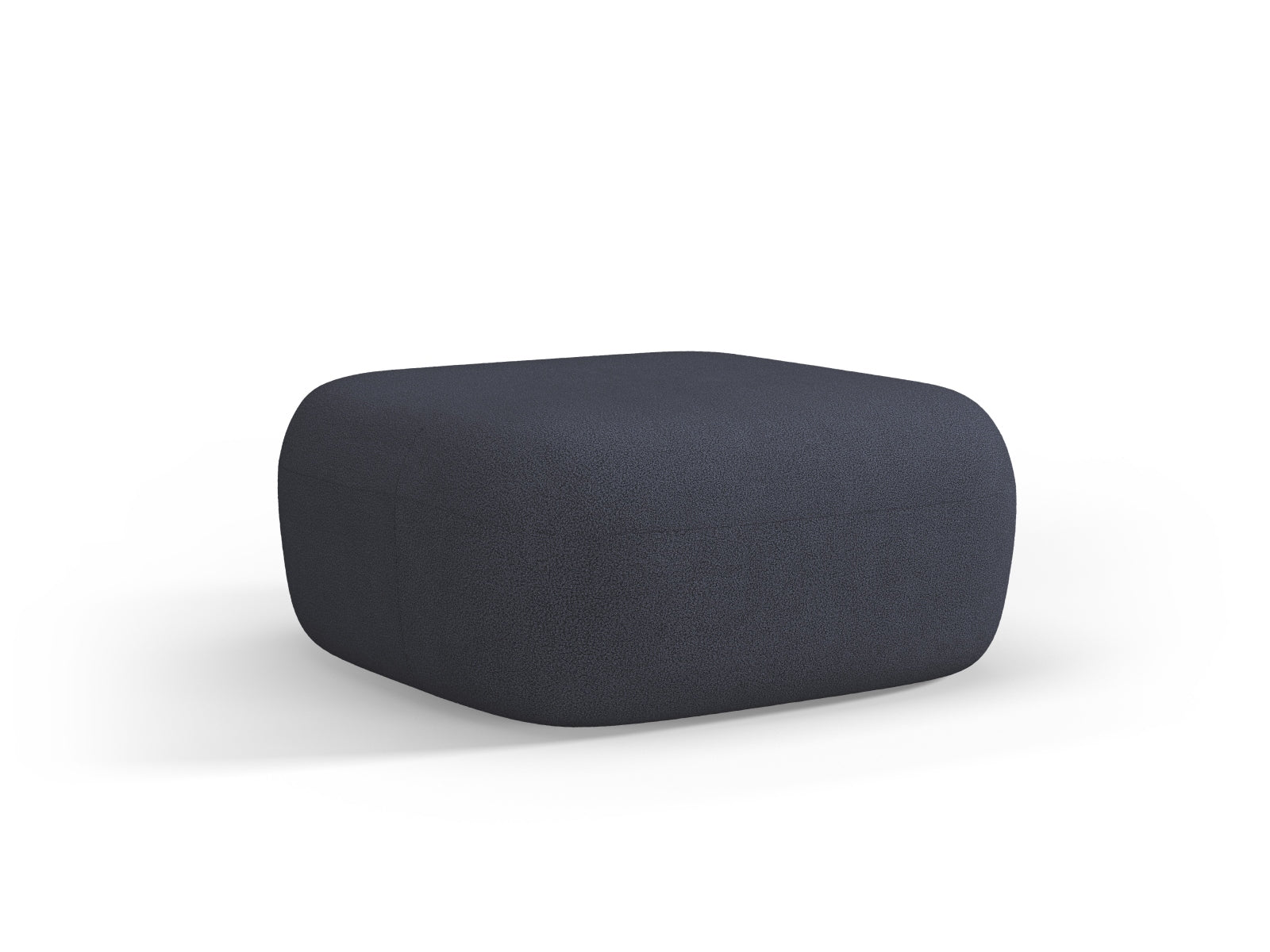 Eleganter Jenny Boucle Pouf in Dunkelblau, ideal für stilvolle Akzente in jedem Raum. Perfekt als Sitzgelegenheit oder Fußablage.