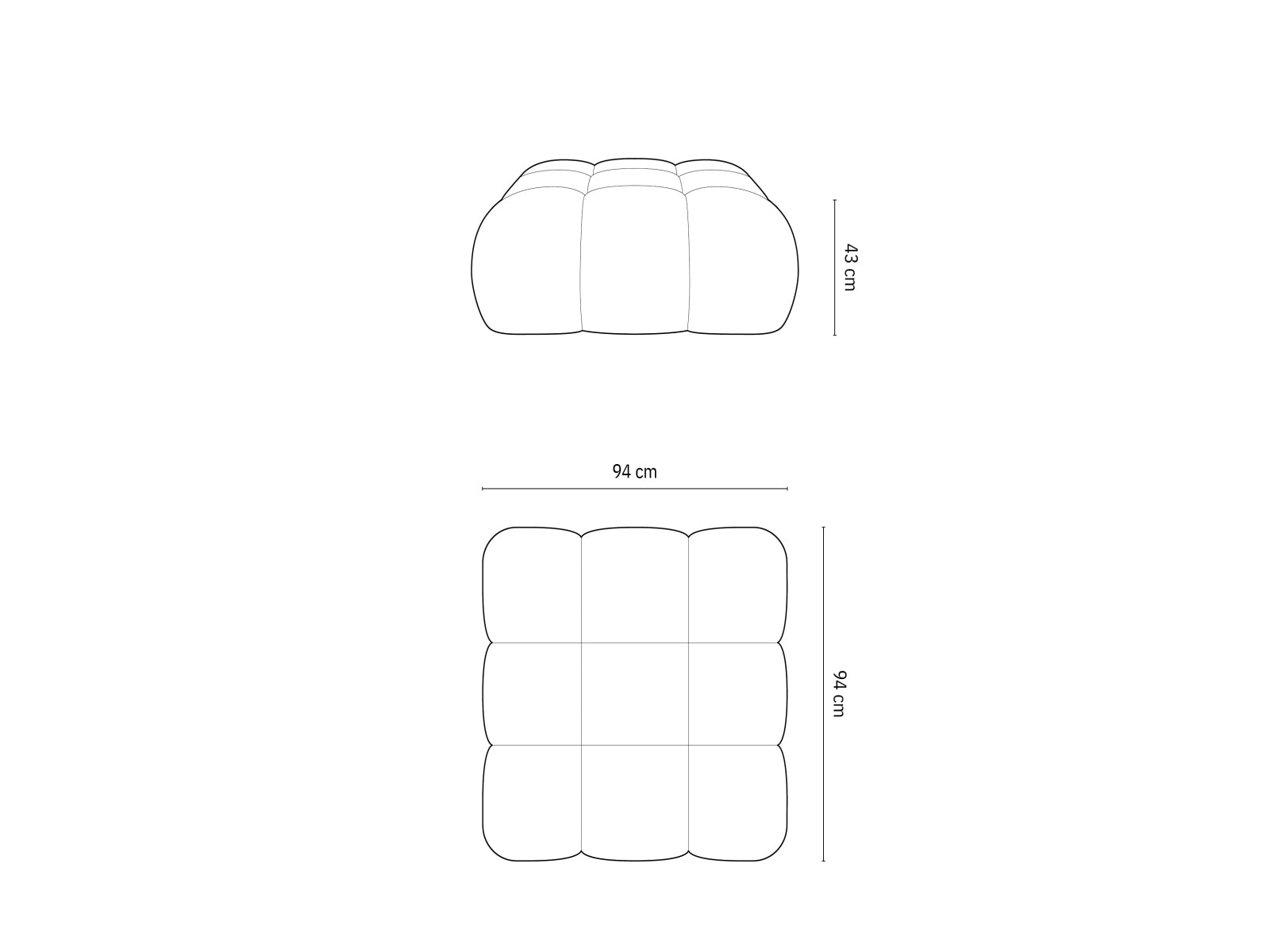 Bellis Pouf 1 Sitz 94cm in Brick präsentiert im Onlineshop von KAQTU Design AG. Pouf ist von Micadoni