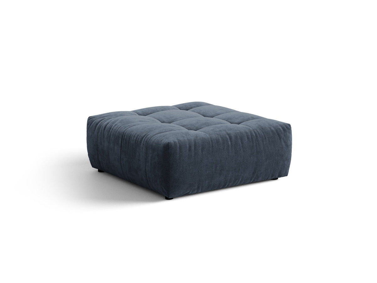 Beiger Sitzpouf Bloom von Micadoni mit rundem Design, Casino-Pearl-Stoffbezug und kurzen Beinen aus Polypropylen, Masse 107x99x42 cm.