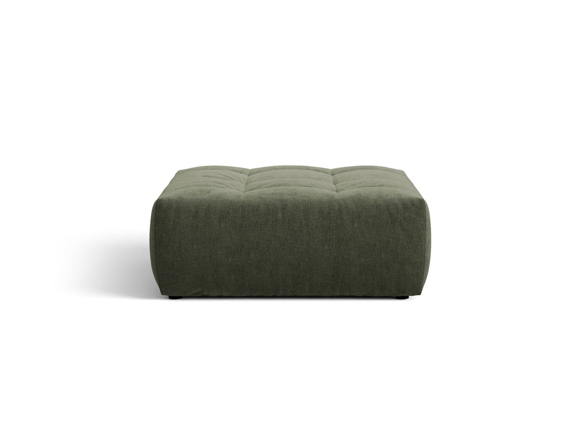 Beiger Sitzpouf Bloom von Micadoni mit rundem Design, Casino-Pearl-Stoffbezug und kurzen Beinen aus Polypropylen, Masse 107x99x42 cm.