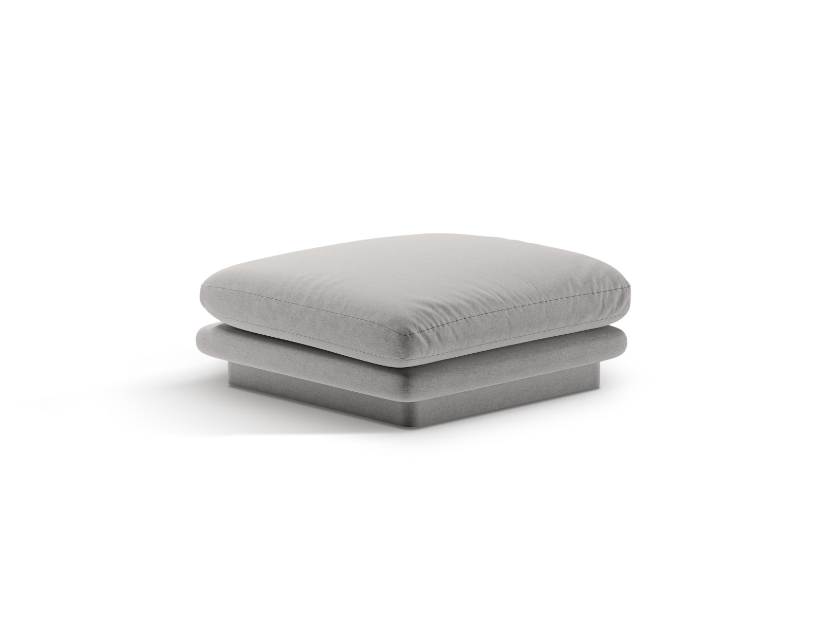 Stylischer Torino Pouf 1 Sitzer in hellem Grau, ideal für modulares Sofa-Design, erhältlich bei KAQTU Design AG.