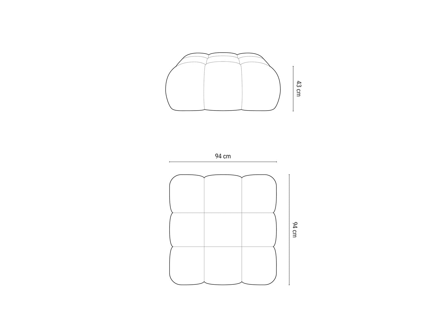 Bellis Pouf 1 Sitz 94cm in Petrol präsentiert im Onlineshop von KAQTU Design AG. Pouf ist von Micadoni