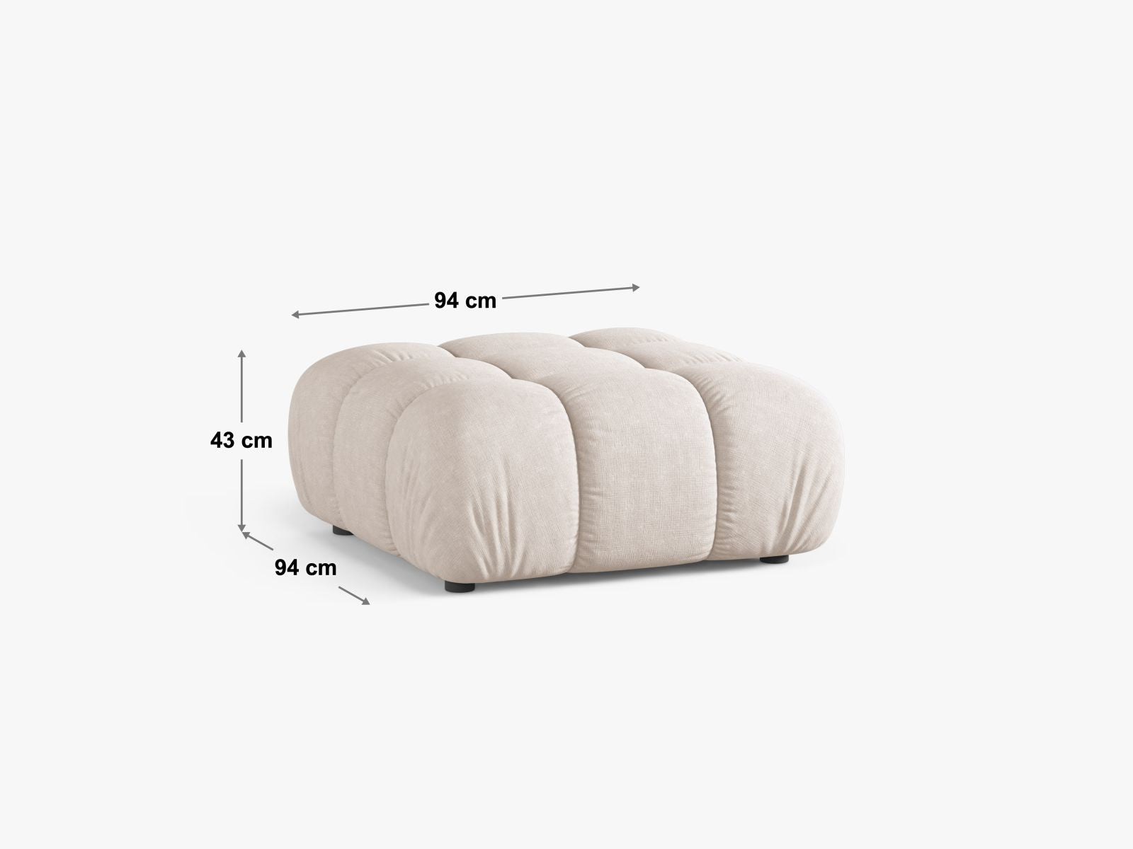 Stylischer 1-Sitzer Pouf Bellis in edlem Cappuccino-Liberty, perfekt für entspannte Stunden und geschmackvolle Inneneinrichtungen.