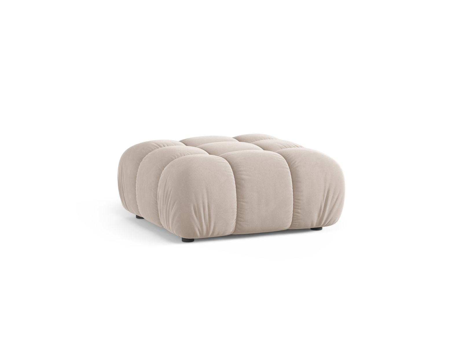 Eleganter 1-Sitzer Pouf Bellis in sanftem Light Beige-Venus, ideal für stilvolle Wohnräume und gemütliche Akzente.