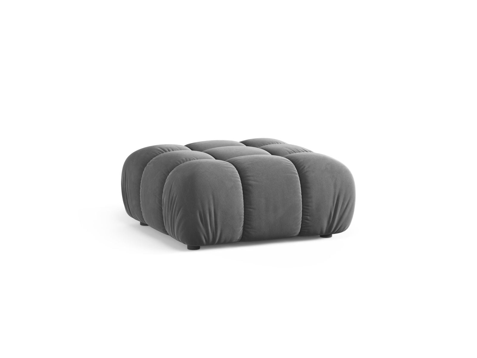 Stylischer 1-Sitzer Pouf Bellis in sanftem Hellgrau, ideal für moderne Wohnräume. Hochwertige Verarbeitung von Micadoni.