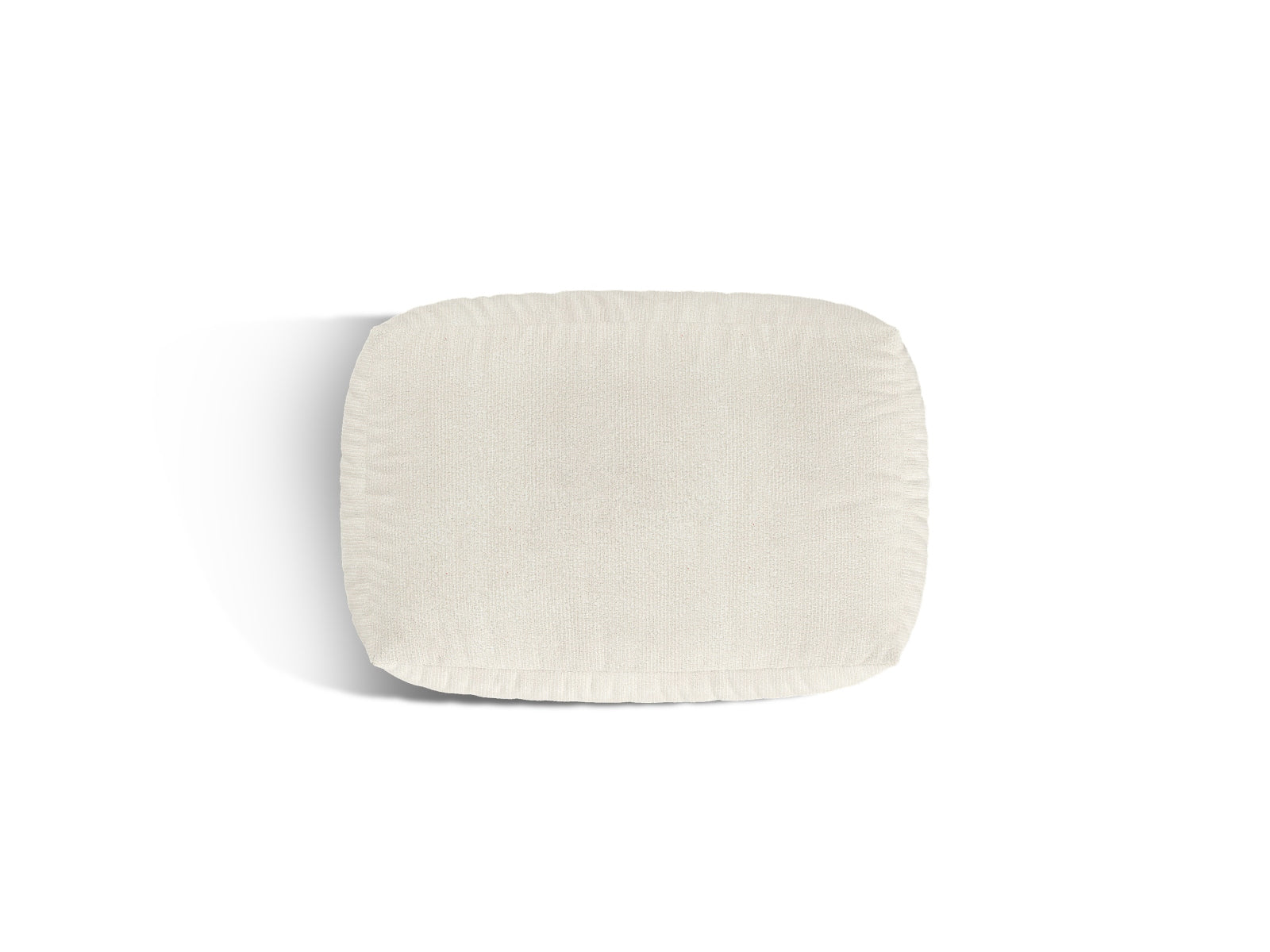 Eleganter 1-Sitzer Pouf Martina in sanftem Ivory, ideal für gemütliche Stunden und als geschmackvolles Dekorationsstück.
