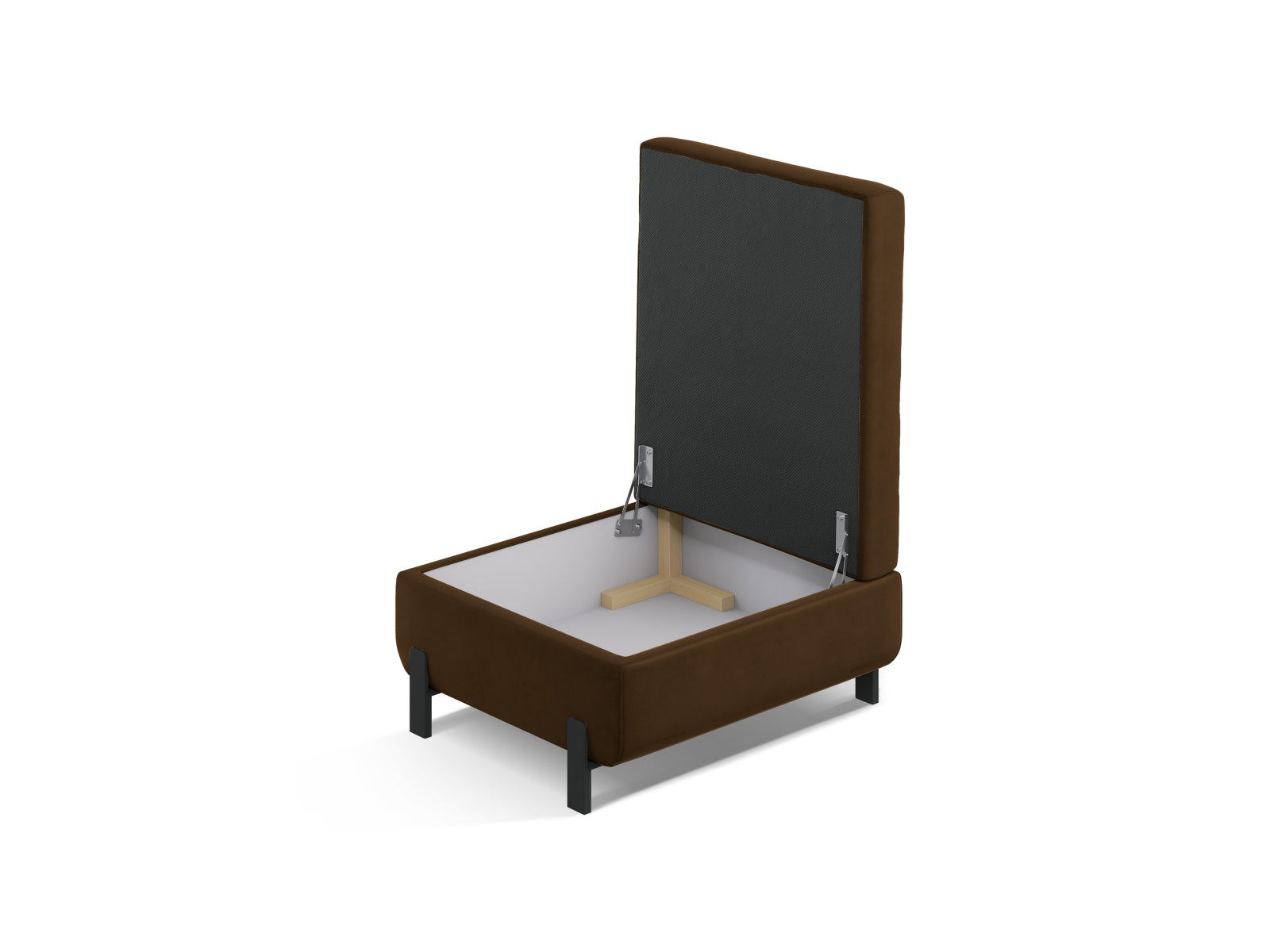 Eleganter Gloria Velour Pouf in Schokoladenfarbe, 1-Sitzer mit praktischem Stauraum, ideal für modulares Sofa-Design von Micadoni.