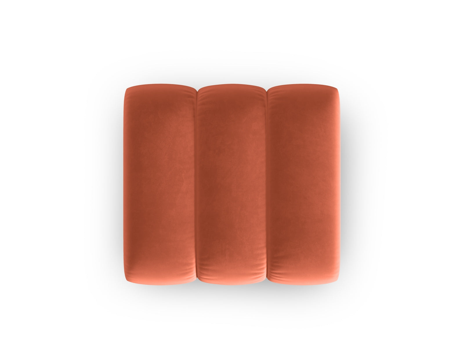 Stylischer Velour Pouf in lebhaftem Coral-Salvador von Micadoni, perfekt für gemütliche Sitzgelegenheiten und moderne Wohnräume.
