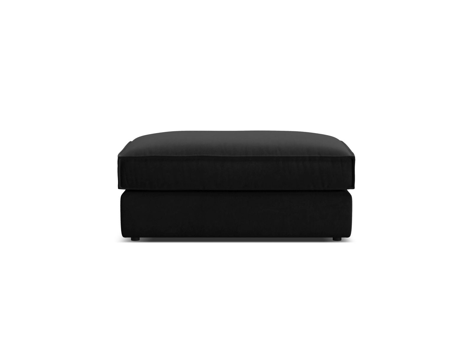 Eleganter 1-Sitzer Pouf Pola in zeitlosem Schwarz, ideal für stilvolle Wohnräume. Hochwertige Verarbeitung und modernes Design von Micadoni.