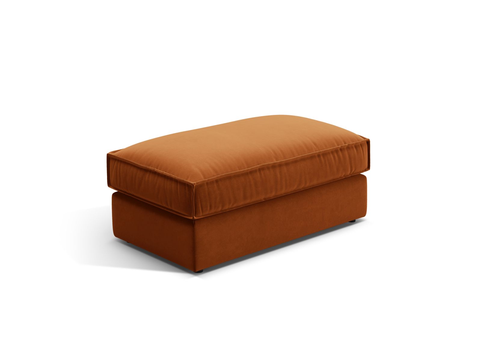 Stylischer 1-Sitzer Pouf Pola in ansprechendem Terracotta, perfekt für gemütliche Akzente und modernes Wohndesign.