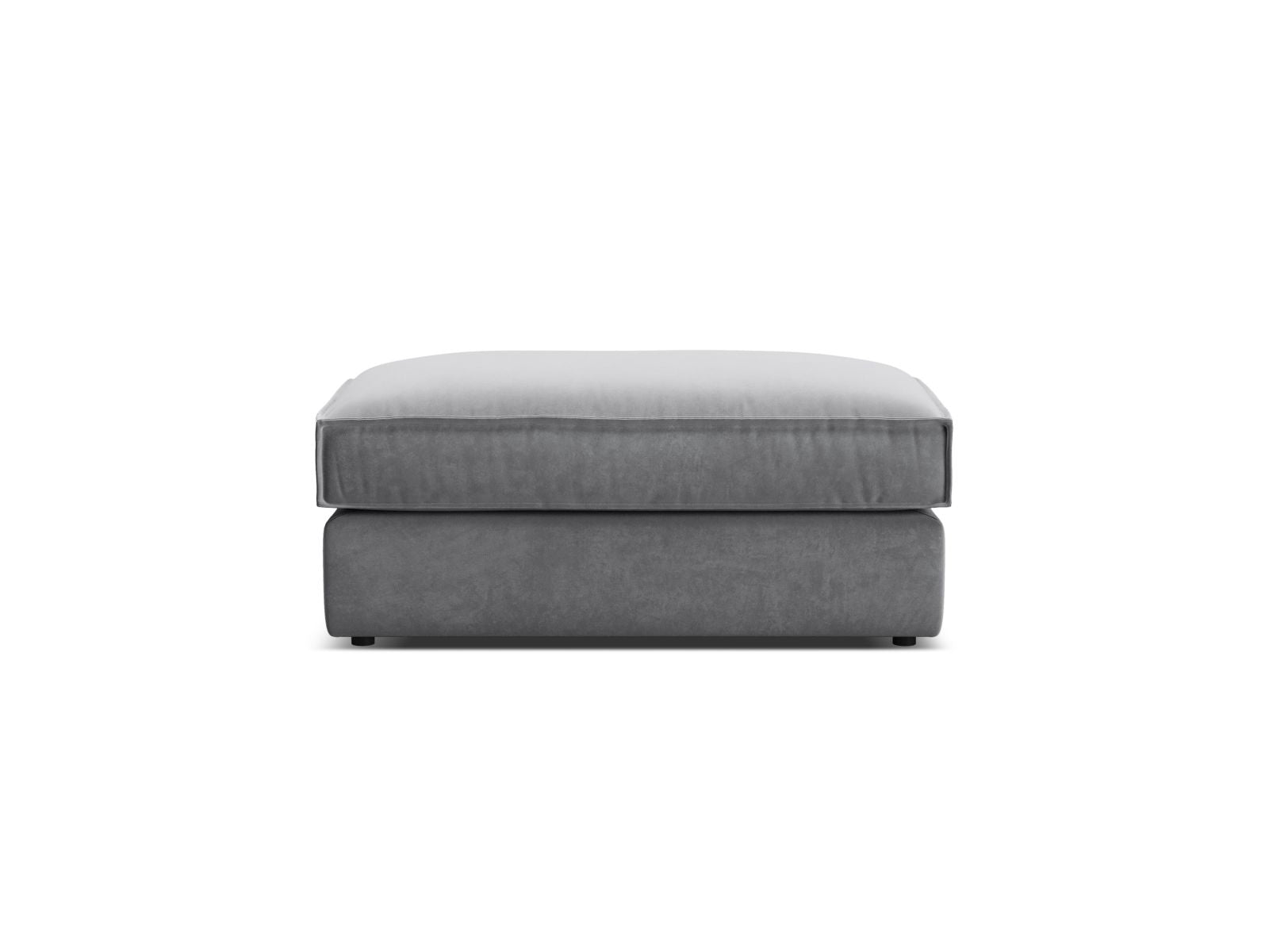 Moderner 1-Sitzer Pouf Pola in zeitlosem Grau, ideal für gemütliche Stunden. Hochwertige Verarbeitung und stilvolles Design von Micadoni.