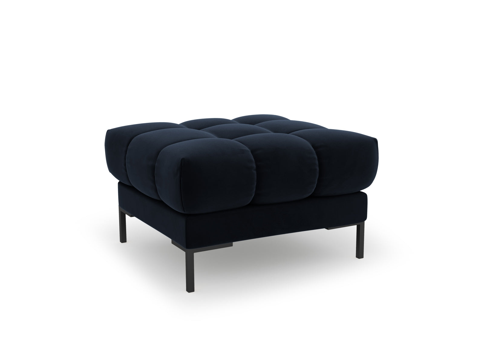 Mamaia Velour Pouf 1 Sitz in Dark Blue/Schwarz präsentiert im Onlineshop von KAQTU Design AG. Pouf ist von Micadoni