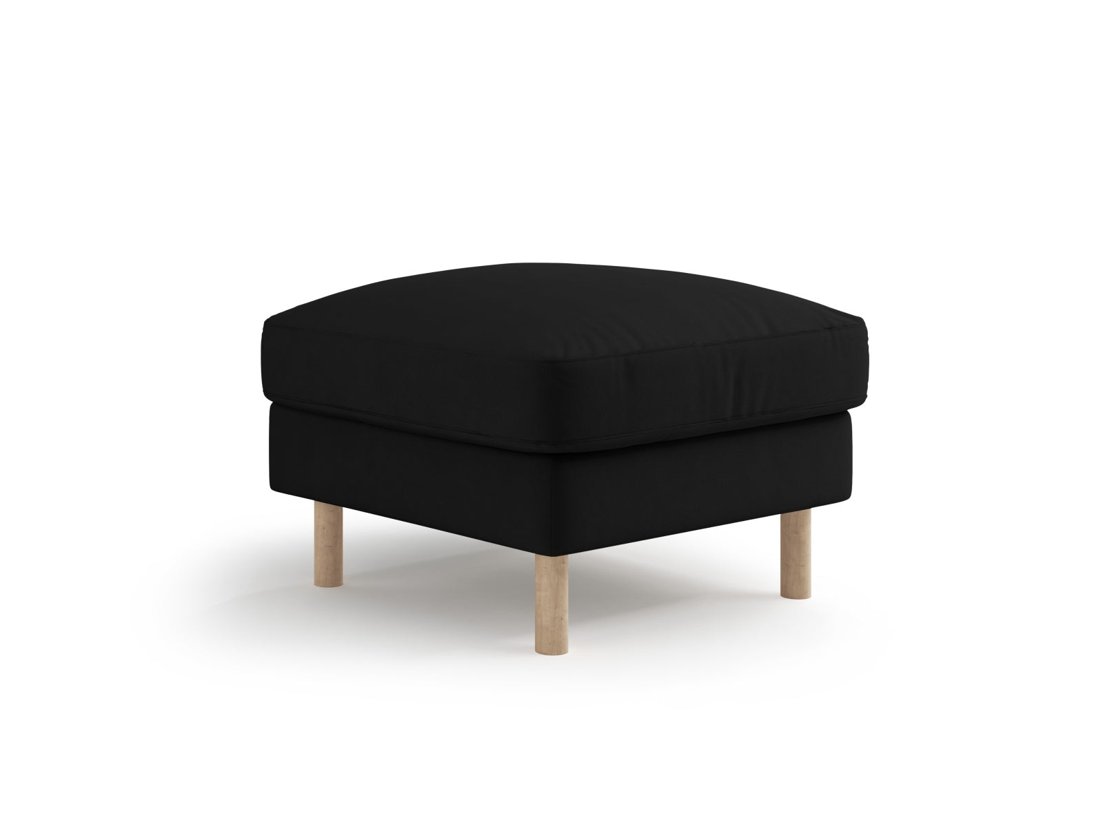 Eleganter Eden Velour Pouf 1 Sitzer in edlem Schwarz, ideal für modulares Sofa-Design von Micadoni, stilvoll und vielseitig.
