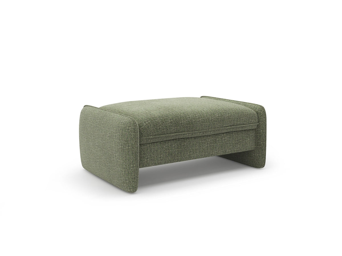 Kobaltblauer Pouf Georgia von Micadoni mit Samtvelours-Bezug, quaderförmige Form, kurze Kunststoffbeine, Masse 115x70x43 cm.