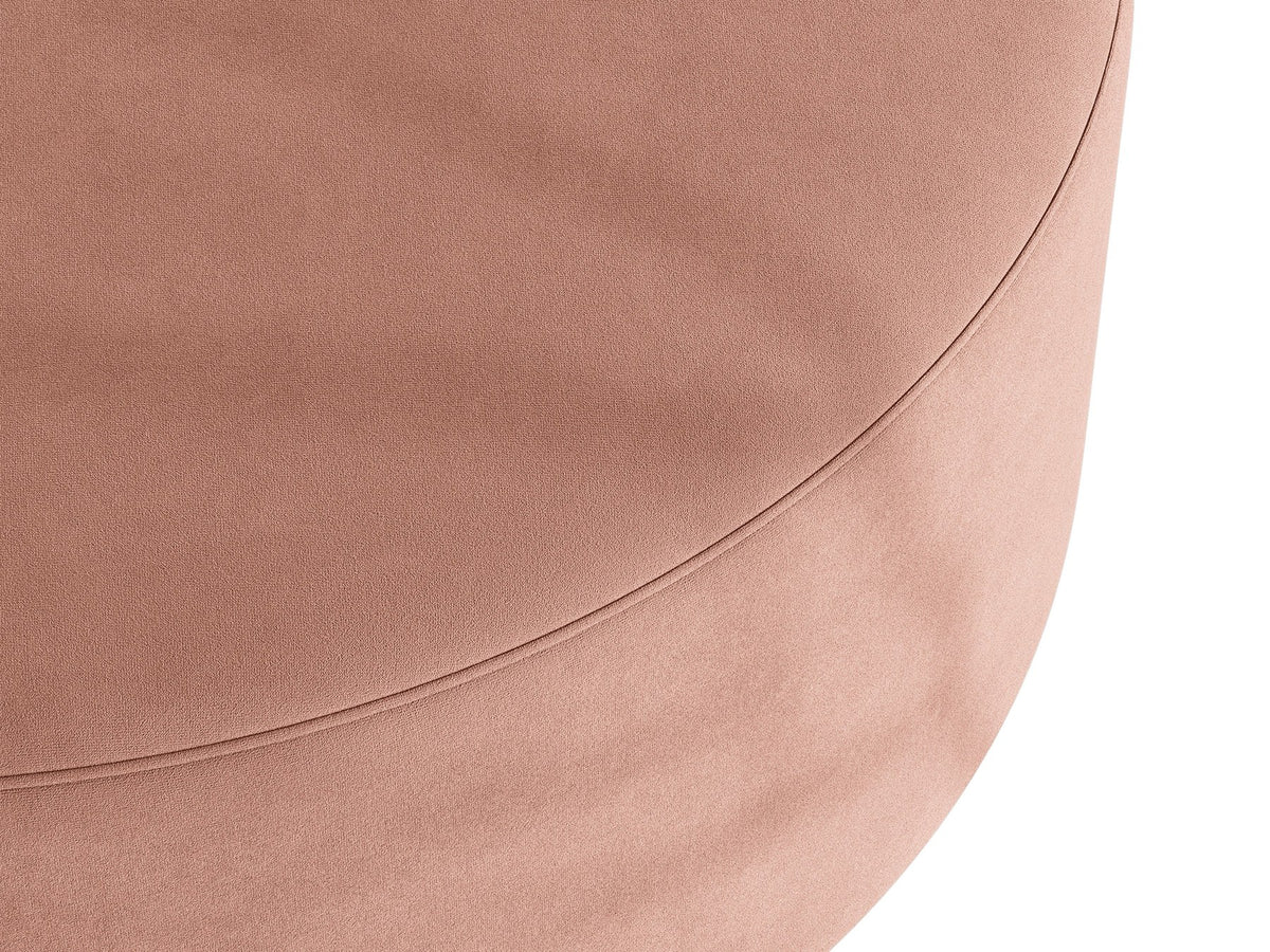 Weisser Pouf Dia von Micadoni mit strukturiertem Bouclé-Stoff, quadratischer Form und niedrigen Beinen aus Polypropylen.