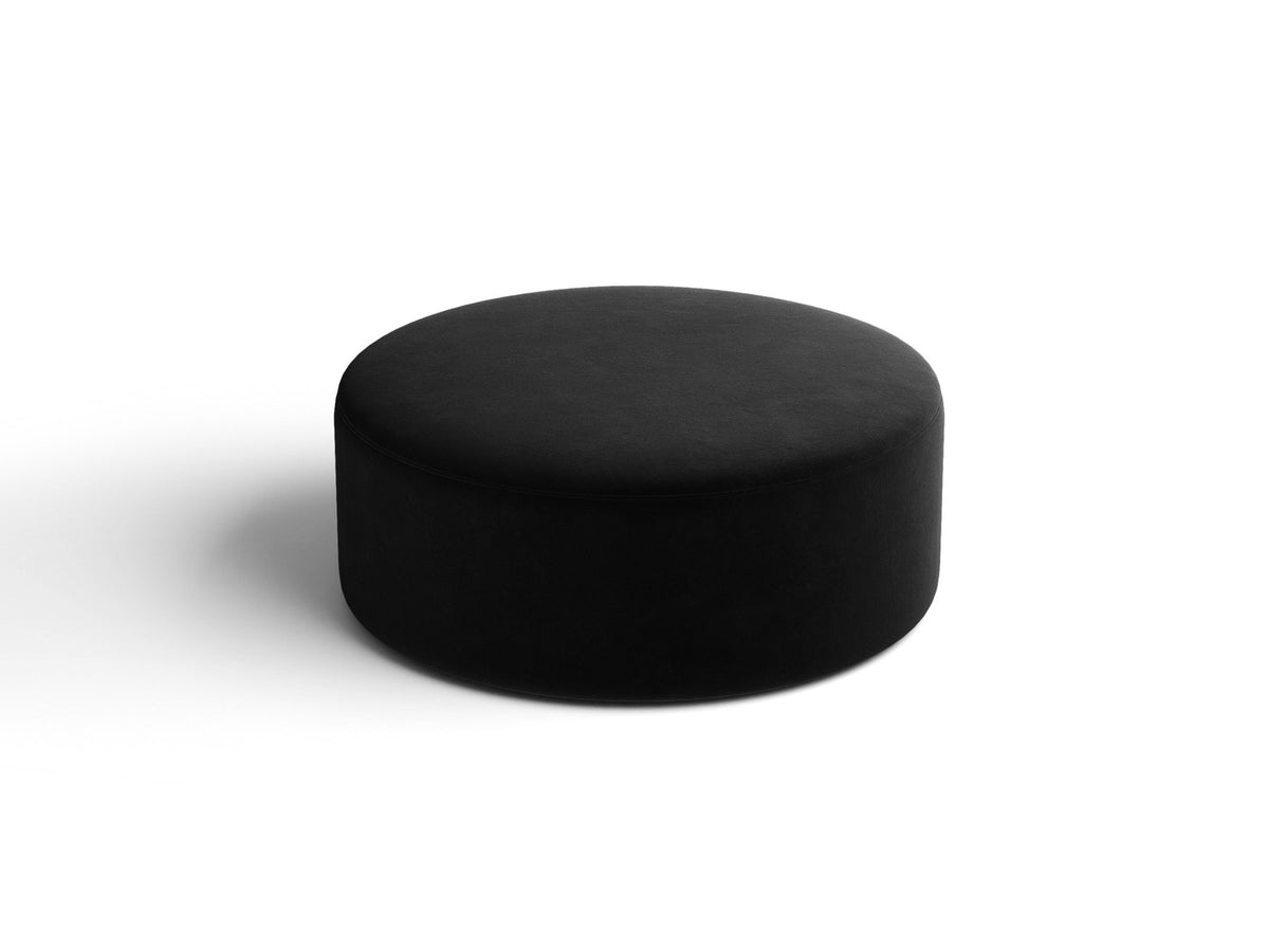 Weisser Pouf Dia von Micadoni mit strukturiertem Bouclé-Stoff, quadratischer Form und niedrigen Beinen aus Polypropylen.