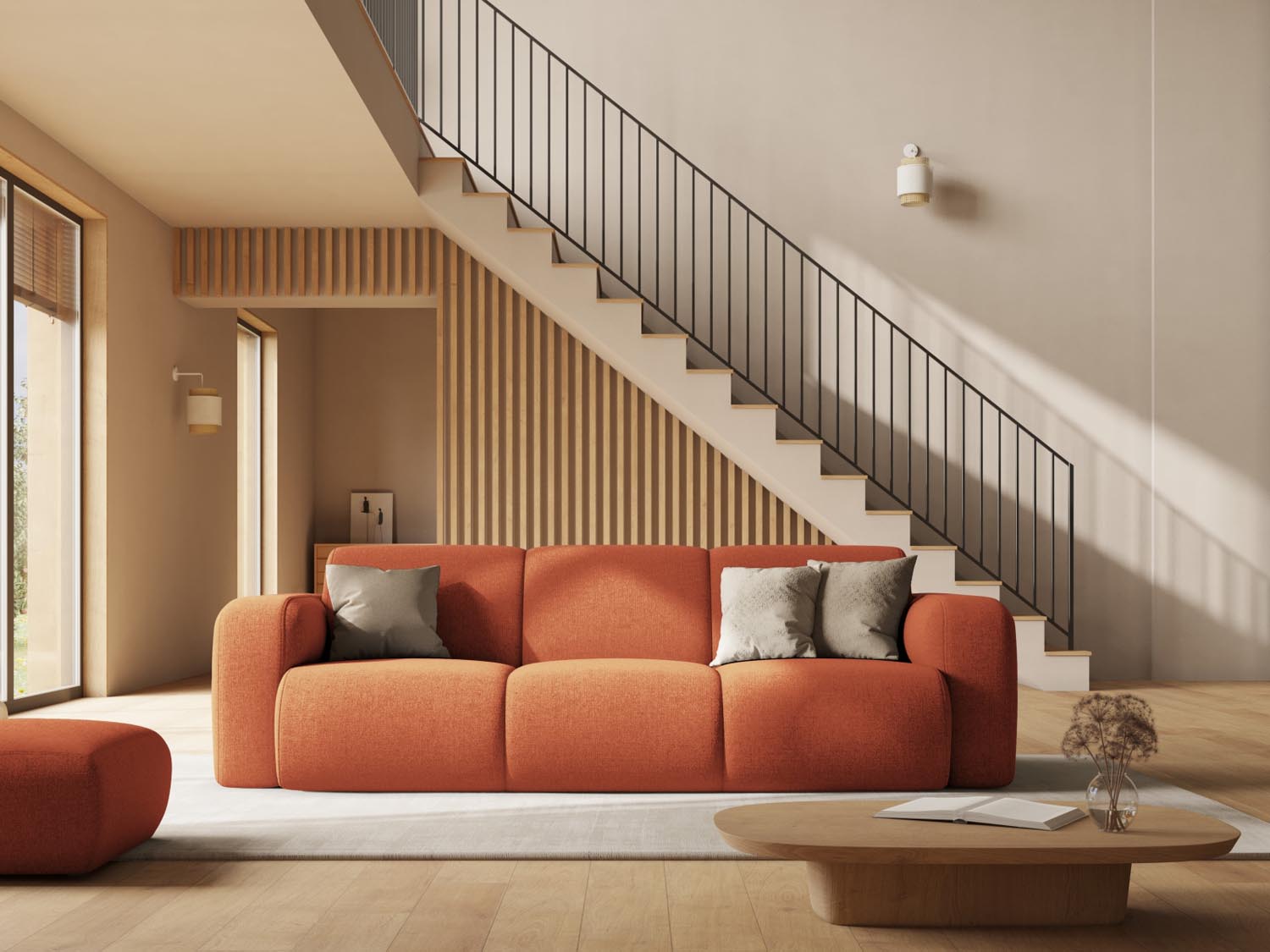 Molino Pouf 1 Sitz in Beige präsentiert im Onlineshop von KAQTU Design AG. Pouf ist von Micadoni