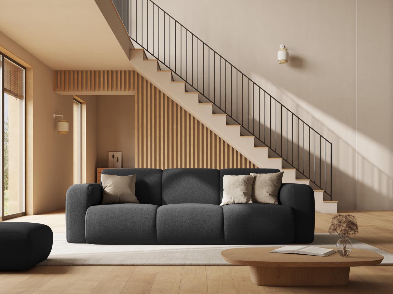 Molino Pouf 1 Sitz in Black präsentiert im Onlineshop von KAQTU Design AG. Pouf ist von Micadoni