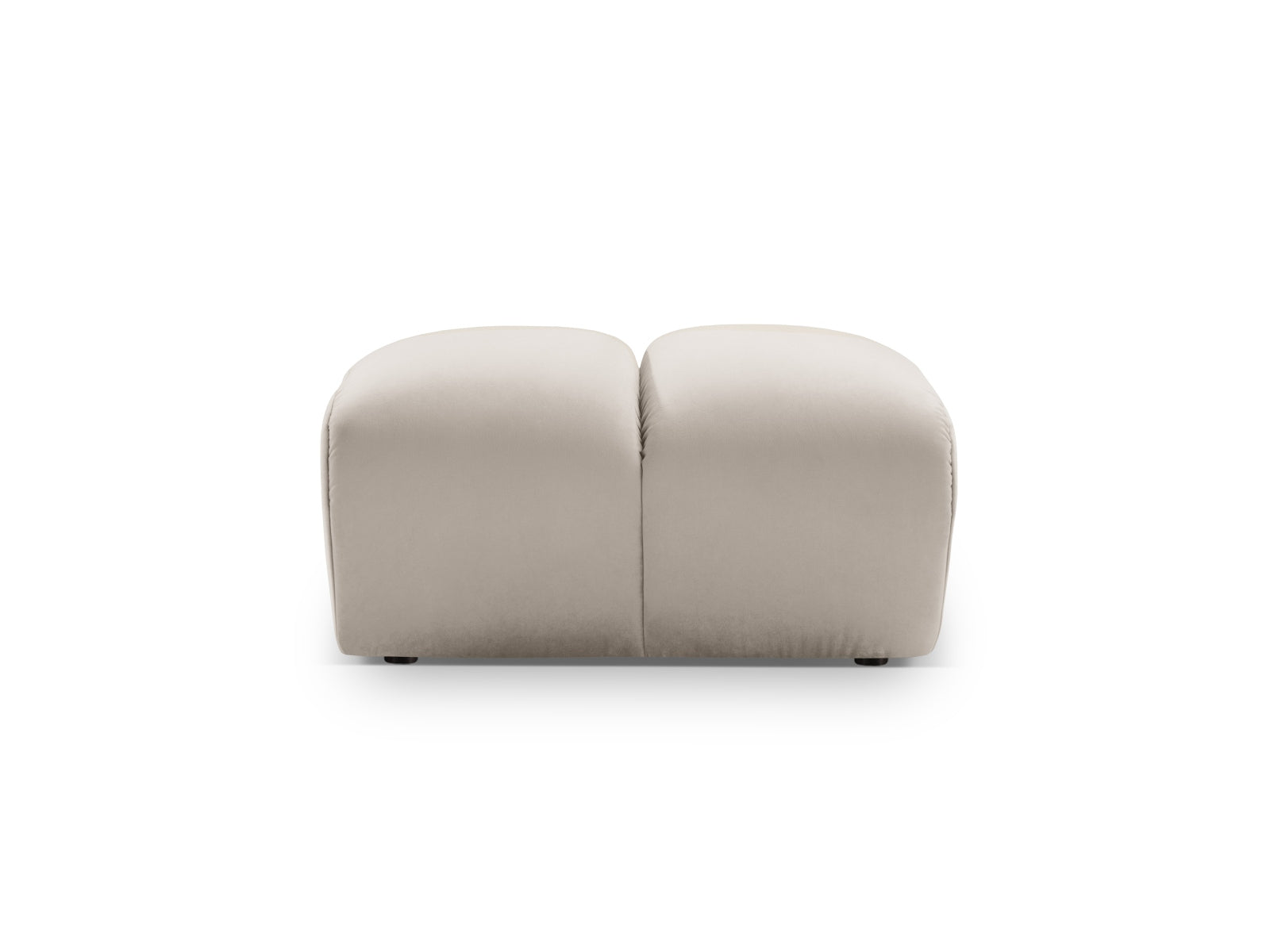 Eleganter Diana Velour Pouf 1 Sitzer in sanftem Beige, ideal für stilvolle Wohnräume und vielseitige Sitzlösungen.