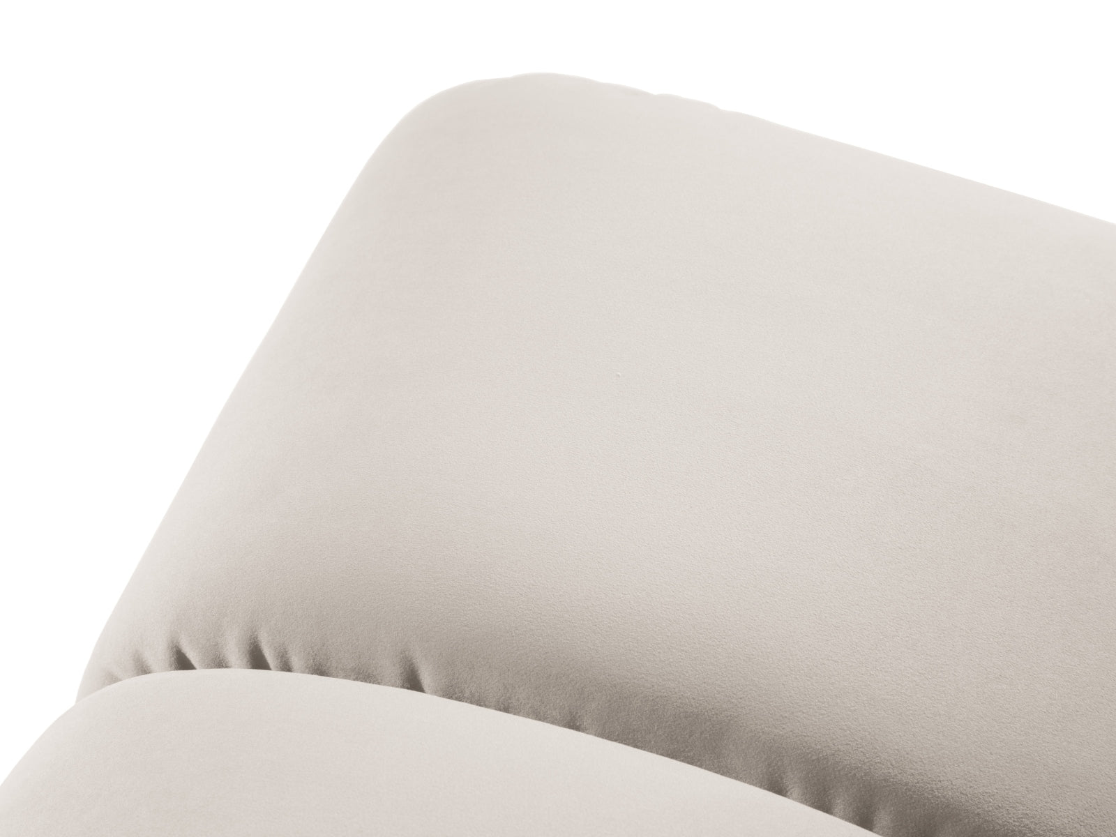 Stilvoller Diana Velour Pouf 1 Sitzer in zartem Beige, perfekt für moderne Interiors und flexible Sitzmöglichkeiten.