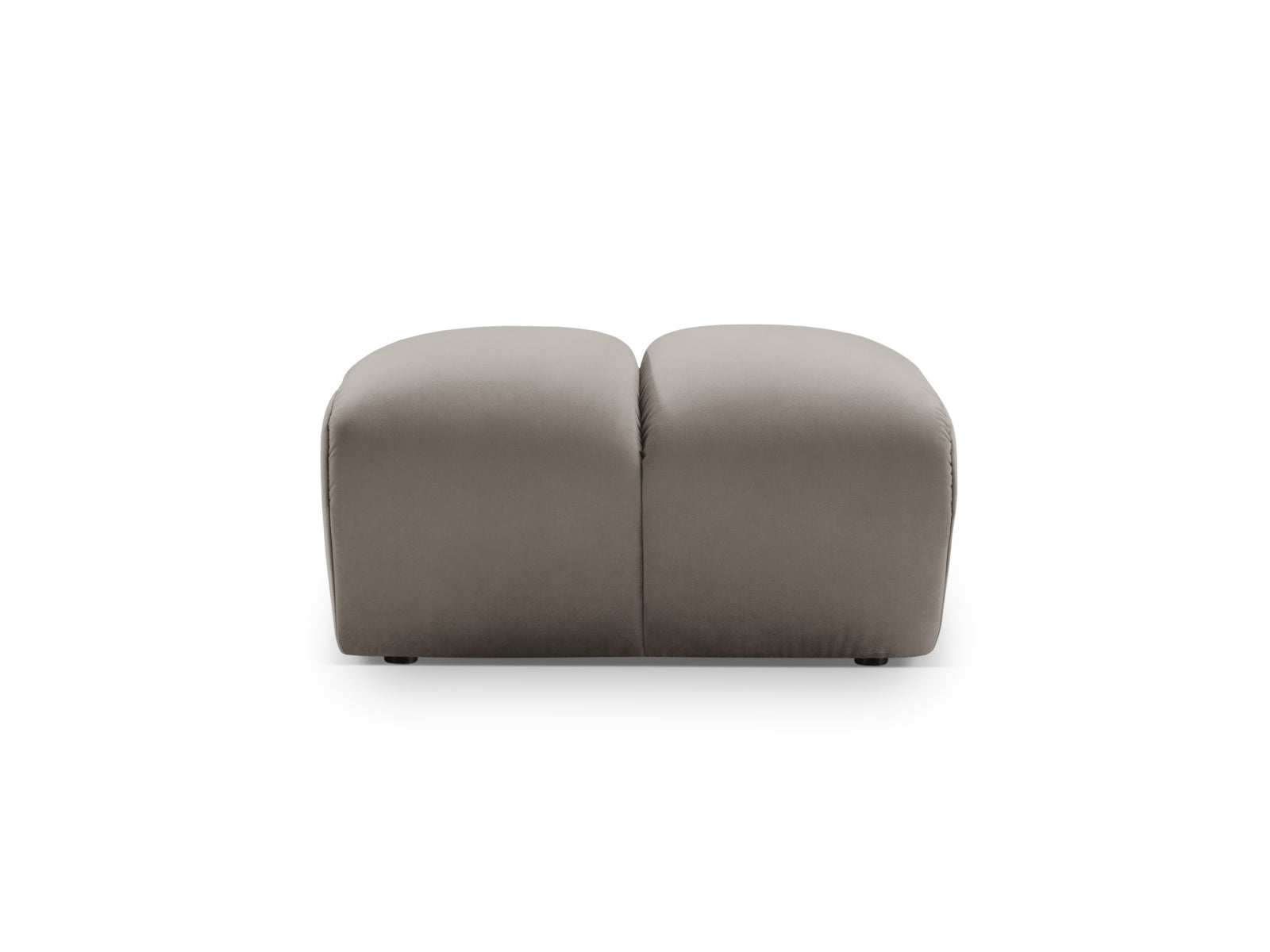 Eleganter Diana Velour Pouf 1 Sitzer in Grau-Braun, ideal für stilvolle Wohnräume. Teil der modularen Sofaserie von Micadoni.
