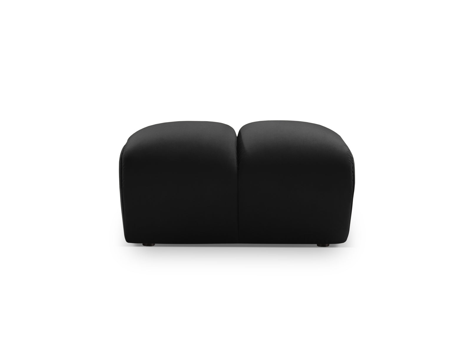 Eleganter Diana Velour Pouf 1 Sitzer in Schwarz, ideal für modulares Sofa-Design, stilvoll und vielseitig einsetzbar.