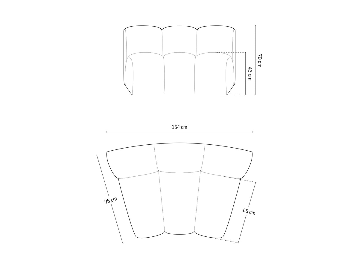 Lupine Modul Armless 1 Sitzer in Dark Blue-Baloo präsentiert im Onlineshop von KAQTU Design AG. Modulares Sofa ist von Micadoni