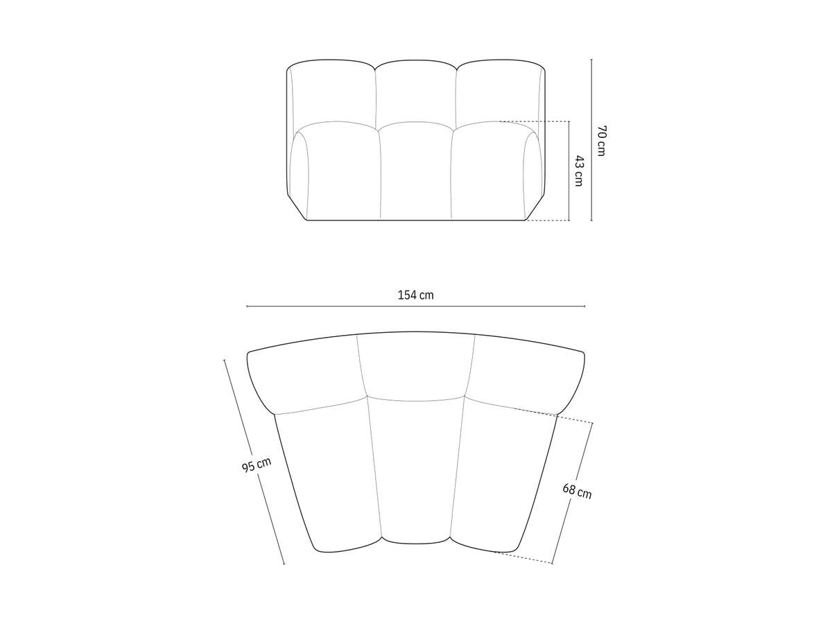 Lupine Modul Armless 1 Sitzer in Dark Beige-Eden präsentiert im Onlineshop von KAQTU Design AG. Modulares Sofa ist von Micadoni